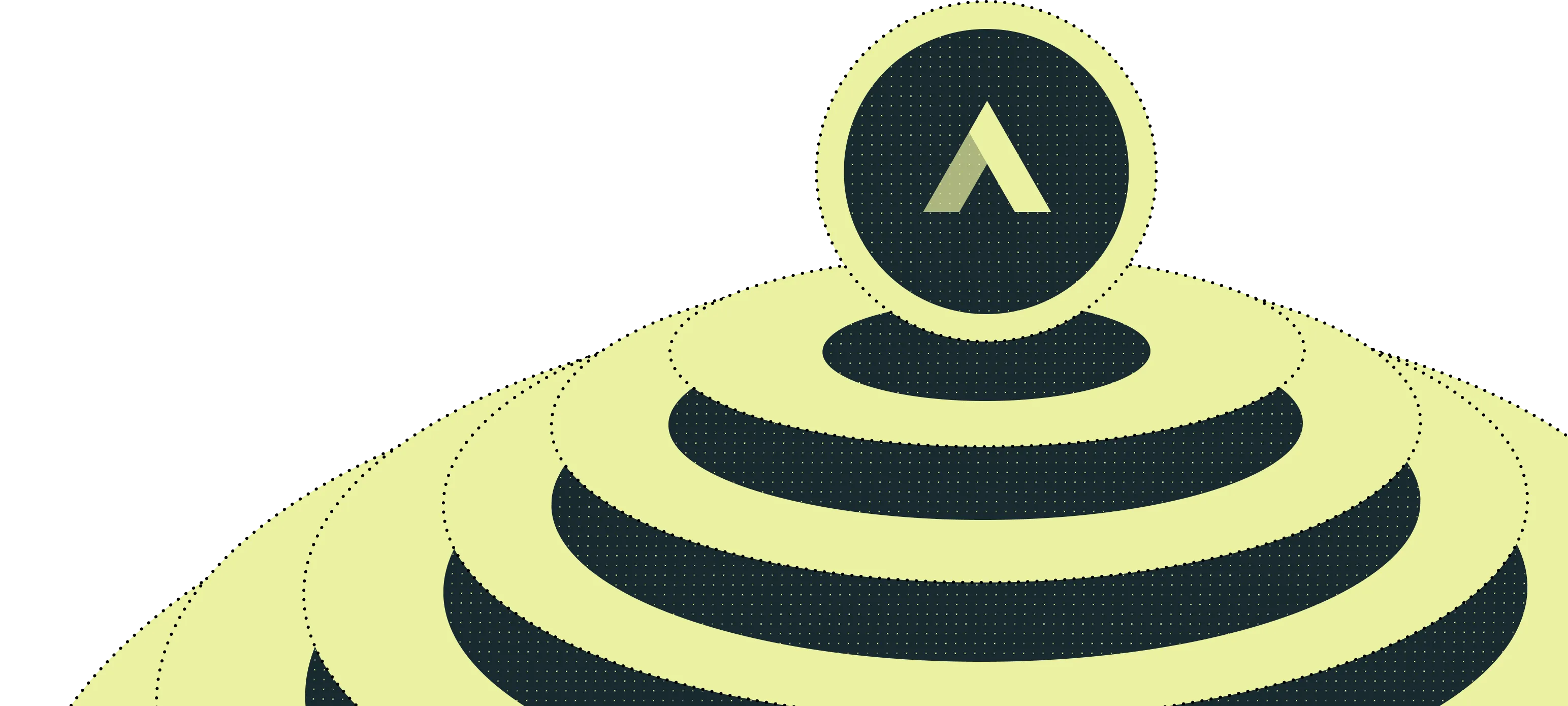 Ampli coin above rippling yellow rings